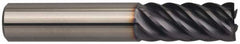 Guhring - 3/4", 1-1/2" LOC, 3/4" Shank Diam, 4" OAL, 6 Flute, Solid Carbide Square End Mill - Single End, FIREX Finish, Spiral Flute, 44/45/46° Helix, Centercutting, Right Hand Cut, Right Hand Flute, Series 3115 - Americas Industrial Supply