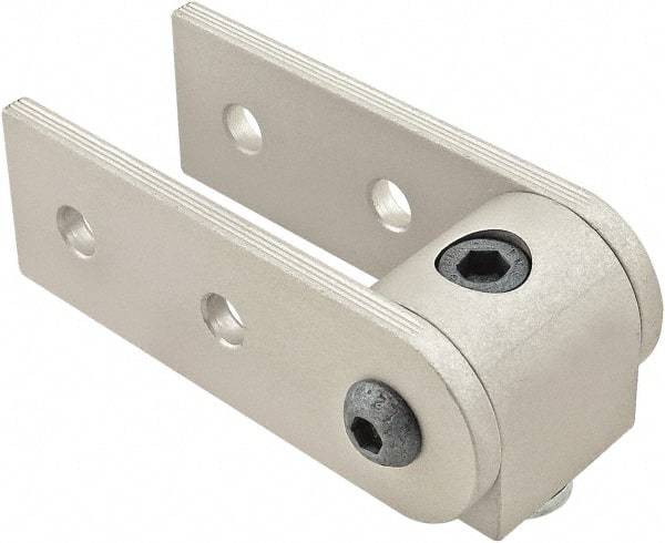 80/20 Inc. - 25mm Wide, Open Shelving 90° Pivot Nub Assembly - Aluminum, Clear Anodized Finish, 75mm Long, Use with 25 Series & Bolt Kit 75-3404 - Americas Industrial Supply