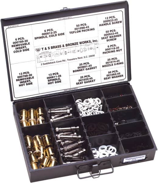 T&S Brass - 267 Pieces Boxed Faucet Repair Kit - Master Parts Kit Style - Americas Industrial Supply