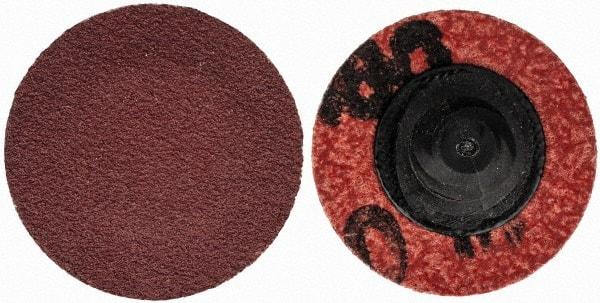 Merit Abrasives - 1" Disc Diam, 180 Grit, Aluminum Oxide Quick Change Disc - Type R Attaching System, Coated, Brown, 40,000 RPM, ALO Series - Americas Industrial Supply