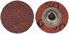 Merit Abrasives - 1" Disc Diam, 50 Grit, Aluminum Oxide Quick Change Disc - Type S Attaching System, Coated, Brown, 40,000 RPM, ALO Series - Americas Industrial Supply