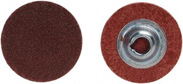 Merit Abrasives - 1" Disc Diam, 40 Grit, Aluminum Oxide Quick Change Disc - Type S Attaching System, Coated, Brown, 40,000 RPM, ALO Series - Americas Industrial Supply