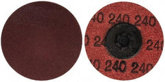Merit Abrasives - 2" Disc Diam, 240 Grit, Aluminum Oxide Quick Change Disc - Type P Attaching System, Coated, Brown, 30,000 RPM, ALO Series - Americas Industrial Supply