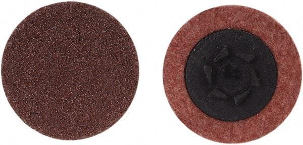 Merit Abrasives - 2" Disc Diam, 100 Grit, Aluminum Oxide Quick Change Disc - Type P Attaching System, Coated, Brown, 30,000 RPM, ALO Series - Americas Industrial Supply