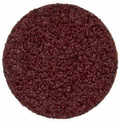Merit Abrasives - 3/4" Disc Diam, 50 Grit, Aluminum Oxide Quick Change Disc - Type P Attaching System, Coated, Brown, 40,000 RPM, ALO Series - Americas Industrial Supply