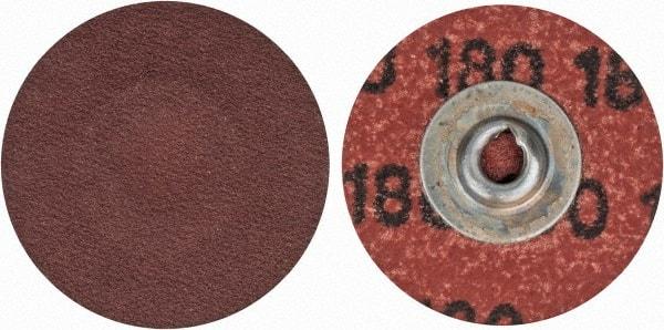 Merit Abrasives - 1-1/2" Disc Diam, 180 Grit, Aluminum Oxide Quick Change Disc - Type S Attaching System, Coated, Brown, 30,000 RPM, ALO Series - Americas Industrial Supply