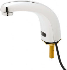 T&S Brass - Deck Mounted Single Hole Electronic User Adjustable Temperature Control Mixer Faucet - Powered by 120 Volt AC/DC, 5" Cast Spout, Single Hole Mounting Centers - Americas Industrial Supply