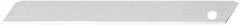 Olfa - 10 Piece Steel Utility Knife Blade - 80mm OAL, 3-5/32" Blade Length, 0.02" Blade Thickness - Americas Industrial Supply