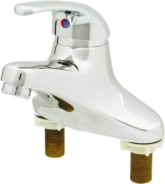 T&S Brass - Lever Handle, Deck Mounted Bathroom Faucet - One Handle, Pop Up Drain, Standard Spout - Americas Industrial Supply