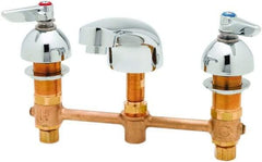 T&S Brass - Lever Handle, Deck Mounted Bathroom Faucet - Two Handle, No Drain, Standard Spout - Americas Industrial Supply