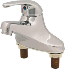 T&S Brass - Straight Handle, Deck Mounted Bathroom Faucet - One Handle, No Drain, Standard Spout - Americas Industrial Supply