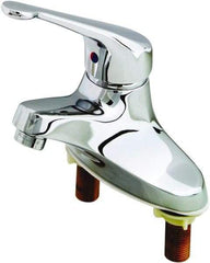 T&S Brass - Multi Position Handle, Deck Mounted Bathroom Faucet - One Handle, No Drain, Standard Spout - Americas Industrial Supply