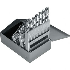 Chicago-Latrobe - 1/16 to 1/2", 118° Point, Bright Finish, High Speed Steel Screw Machine Length Drill Bit Set - Americas Industrial Supply