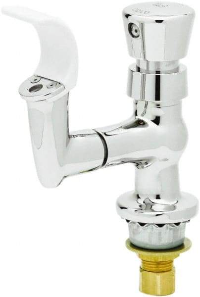 T&S Brass - Faucet Mount, Single Hole Deck Mounted Single Hole Faucet - Water Bubbler, Push Button Handle, Integral Spout, No Drain - Americas Industrial Supply