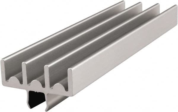 80/20 Inc. - 3 Panel, 0 to 28.58" Wide Door, Clear Anodized Aluminum Lower Door Track - 6.99mm Door Thickness - Americas Industrial Supply