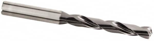 Kennametal - 14.1mm 135° Solid Carbide Jobber Drill - Multilayer TiAlN Finish, Right Hand Cut, Spiral Flute, Straight Shank, 133mm OAL, Standard Point - Americas Industrial Supply