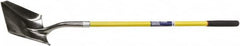 Ability One - 11-1/2" High x 9-1/2" Wide Square Steel Shovel - 48" Long Fiberglass Straight Handle - Americas Industrial Supply