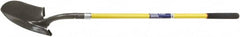 Ability One - 11" High x 8-7/8" Wide Round Steel Shovel - 48" Long Fiberglass Straight Handle - Americas Industrial Supply