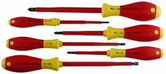 Insulated Slotted Screwdriver 3.4; 4.5; 6.5mm & Phillips # 1; 2 & 3. 6 Piece Set - Americas Industrial Supply