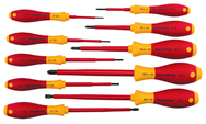 Insulated Slotted Screwdriver 2.0; 2.5; 3.0; 3.5; 4.5; 6.5mm & Phillips #0; 1; 2; 3. 10 Piece Set - Americas Industrial Supply