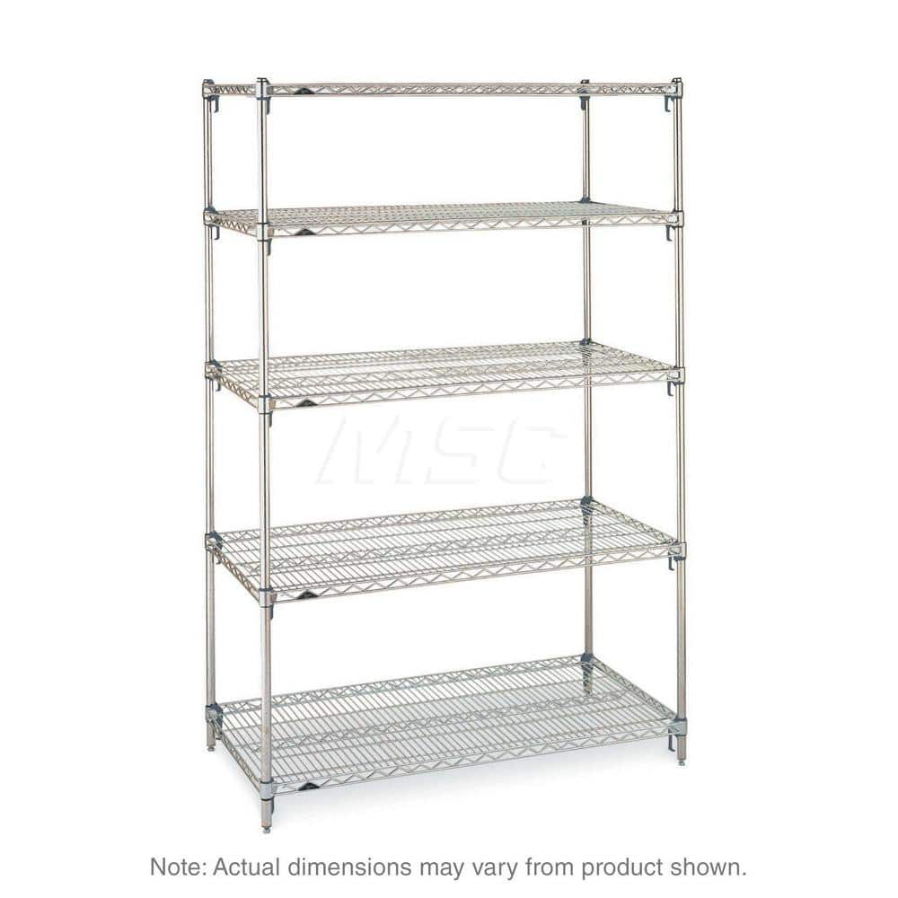 Starter Unit Wire Shelving: 5 Shelves 36″ Wide, 18″ Deep, 74″ High