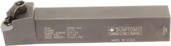 Sumitomo - MWLN, Right Hand Cut, -5° Lead Angle, 1-1/4" Shank Height x 1-1/4" Shank Width, Negative Rake Indexable Turning Toolholder - 6" OAL, WNMG 432 Insert Compatibility, Series Multi-Option - Americas Industrial Supply
