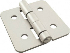 80/20 Inc. - 3" Long x 3" Wide x 3.18mm Thick, Aluminum Door Hinge - Aluminum, Clear Anodized Finish - Americas Industrial Supply