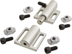 80/20 Inc. - 89mm Long x 38mm Wide x 0.66mm High, Deadbolt Latch with Side Latch - Aluminum Body with Stainless Steel Bolt, Spring & Handle, with Clear Anodized Finish - Americas Industrial Supply