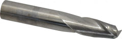 SGS - 15/32", 1" LOC, 1/2" Shank Diam, 3" OAL, 2 Flute, Solid Carbide Square End Mill - Single End, Uncoated, Spiral Flute, 30° Helix, Centercutting, Right Hand Cut, Right Hand Flute, Series 3 - Americas Industrial Supply