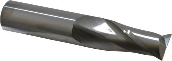 SGS - 3/4", 1-1/2" LOC, 3/4" Shank Diam, 4" OAL, 2 Flute, Solid Carbide Square End Mill - Single End, Uncoated, Spiral Flute, 30° Helix, Centercutting, Right Hand Cut, Right Hand Flute, Series 3 - Americas Industrial Supply