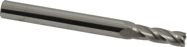 SGS - 13/64", 5/8" LOC, 1/4" Shank Diam, 2-1/2" OAL, 4 Flute, Solid Carbide Square End Mill - Single End, Uncoated, Spiral Flute, 30° Helix, Centercutting, Right Hand Cut, Right Hand Flute, Series 1 - Americas Industrial Supply