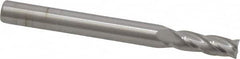 SGS - 7/32", 5/8" LOC, 1/4" Shank Diam, 2-1/2" OAL, 4 Flute, Solid Carbide Square End Mill - Single End, Uncoated, Spiral Flute, 30° Helix, Centercutting, Right Hand Cut, Right Hand Flute, Series 1 - Americas Industrial Supply