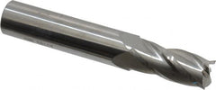 SGS - 29/64", 1" LOC, 1/2" Shank Diam, 3" OAL, 4 Flute, Solid Carbide Square End Mill - Single End, Uncoated, Spiral Flute, 30° Helix, Centercutting, Right Hand Cut, Right Hand Flute, Series 1 - Americas Industrial Supply