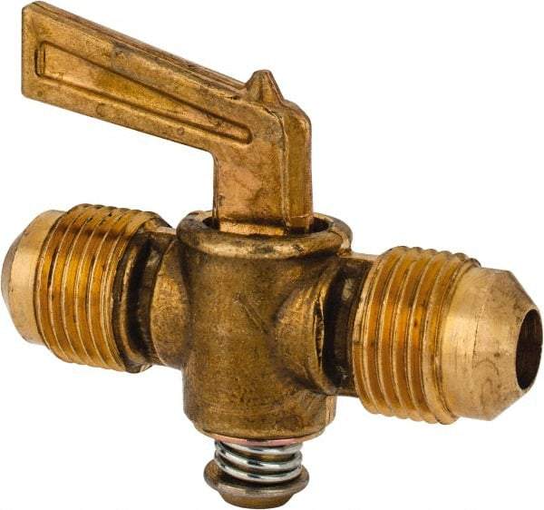 Parker - 3/8" Tube, Flare to Flare Drain Cock & Shutoff Valve - 30 Max psi - Americas Industrial Supply