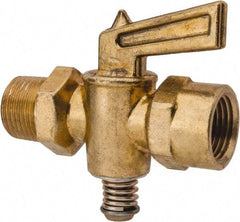 Parker - 3/8" Pipe, Female Pipe to Male Pipe Drain Cock & Shutoff Valve - 3/8-18 Thread, 30 Max psi - Americas Industrial Supply