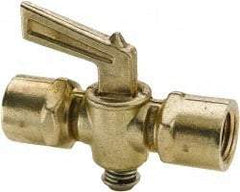 Parker - 1/4" Pipe, Female Pipe to Female Pipe Drain Cock & Shutoff Valve - 1/4-18 Thread, 30 Max psi - Americas Industrial Supply