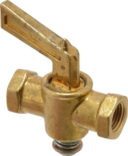 Parker - 1/8" Pipe, Female Pipe to Female Pipe Drain Cock & Shutoff Valve - 1/8-27 Thread, 30 Max psi - Americas Industrial Supply