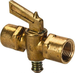 Parker - 3/8" Pipe, Female Pipe to Female Pipe Drain Cock & Shutoff Valve - 3/8-18 Thread, 30 Max psi - Americas Industrial Supply