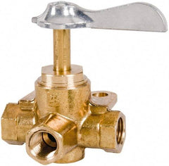 Parker - 1/4" Pipe, Female Pipe Drain Cock & Shutoff Valve - 1/4-18 Thread, 30 Max psi - Americas Industrial Supply