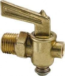 Parker - 1/2" Pipe, Male Pipe Drain Cock & Shutoff Valve - 1/8-27 Thread, 150 Max psi - Americas Industrial Supply