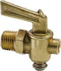 Parker - 1/4" Pipe, Male Pipe Drain Cock & Shutoff Valve - 1/4-18 Thread, 150 Max psi - Americas Industrial Supply