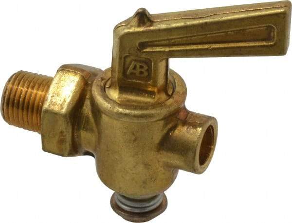 Parker - 1/8" Pipe, Male Pipe Drain Cock & Shutoff Valve - 1/8-27 Thread, 150 Max psi - Americas Industrial Supply