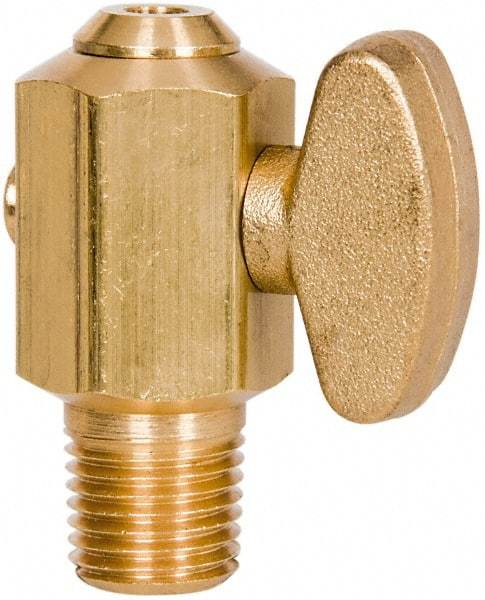 Parker - 1/4" Pipe, Male Pipe Drain Cock & Shutoff Valve - 1/4-18 Thread, 150 Max psi - Americas Industrial Supply