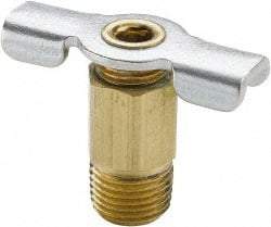 Parker - 1/8" Pipe, Internal Seal Drain Cock & Shutoff Valve - 1/8-27 Thread, 150 Max psi - Americas Industrial Supply