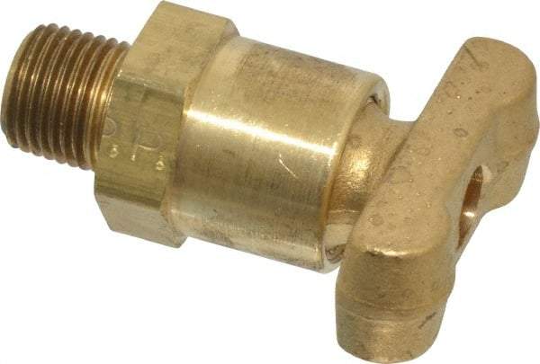 Parker - 1/8" Pipe, Male Pipe Drain Cock & Shutoff Valve - 1/8-27 Thread, 150 Max psi - Americas Industrial Supply