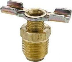 Parker - 3/8" Pipe, External Seal Drain Cock & Shutoff Valve - 3/8-18 Thread, 150 Max psi - Americas Industrial Supply