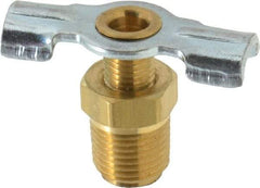 Parker - 1/8" Pipe, External Seal Drain Cock & Shutoff Valve - 1/8-27 Thread, 150 Max psi - Americas Industrial Supply