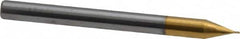SGS - 1/64", 1/32" LOC, 1/8" Shank Diam, 1-1/2" OAL, 4 Flute, Solid Carbide Square End Mill - Single End, TiN Finish, Spiral Flute, 30° Helix, Centercutting, Right Hand Cut, Right Hand Flute, Series 1 - Americas Industrial Supply