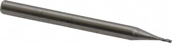 SGS - 1/32", 5/64" LOC, 1/8" Shank Diam, 1-1/2" OAL, 3 Flute, Solid Carbide Square End Mill - Single End, Uncoated, Spiral Flute, 30° Helix, Centercutting, Right Hand Cut, Right Hand Flute, Series 5 - Americas Industrial Supply