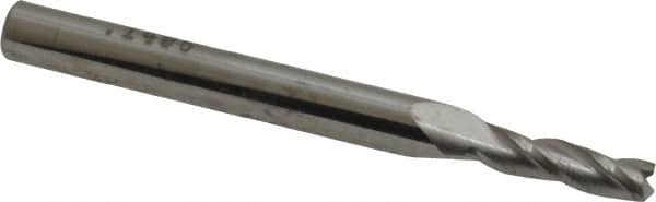 SGS - 9/64", 1/2" LOC, 3/16" Shank Diam, 2" OAL, 3 Flute, Solid Carbide Square End Mill - Single End, Uncoated, Spiral Flute, 30° Helix, Centercutting, Right Hand Cut, Right Hand Flute, Series 5 - Americas Industrial Supply